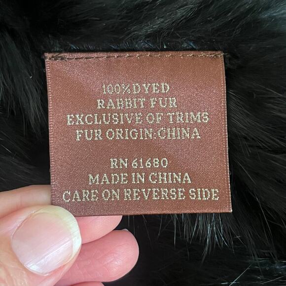 525 America Women's Black Rabbit Fur Vest Size M - Picture 8 of 9